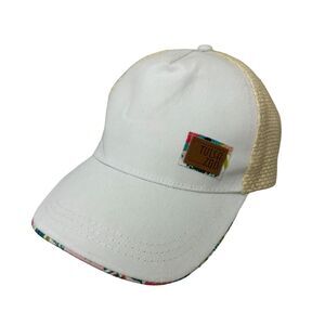 Tulsa Zoo Hat Cap White Straw Strapback Adjustable Floral Rockville